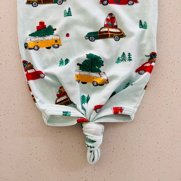 Angel Dear Christmas Trees on Cars Bamboo Gown Size 0-3 Months NWT - Picture 4 of 11